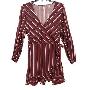 Xhilaration Mock Wrap Ruffle Long Sleeve Dress​​​